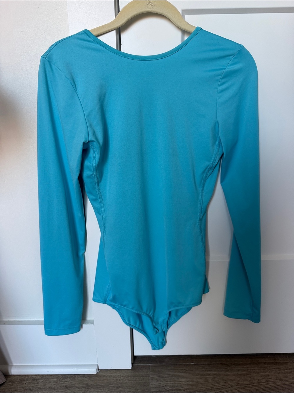 Tibi Turquoise Long Sleeve Bodysuit